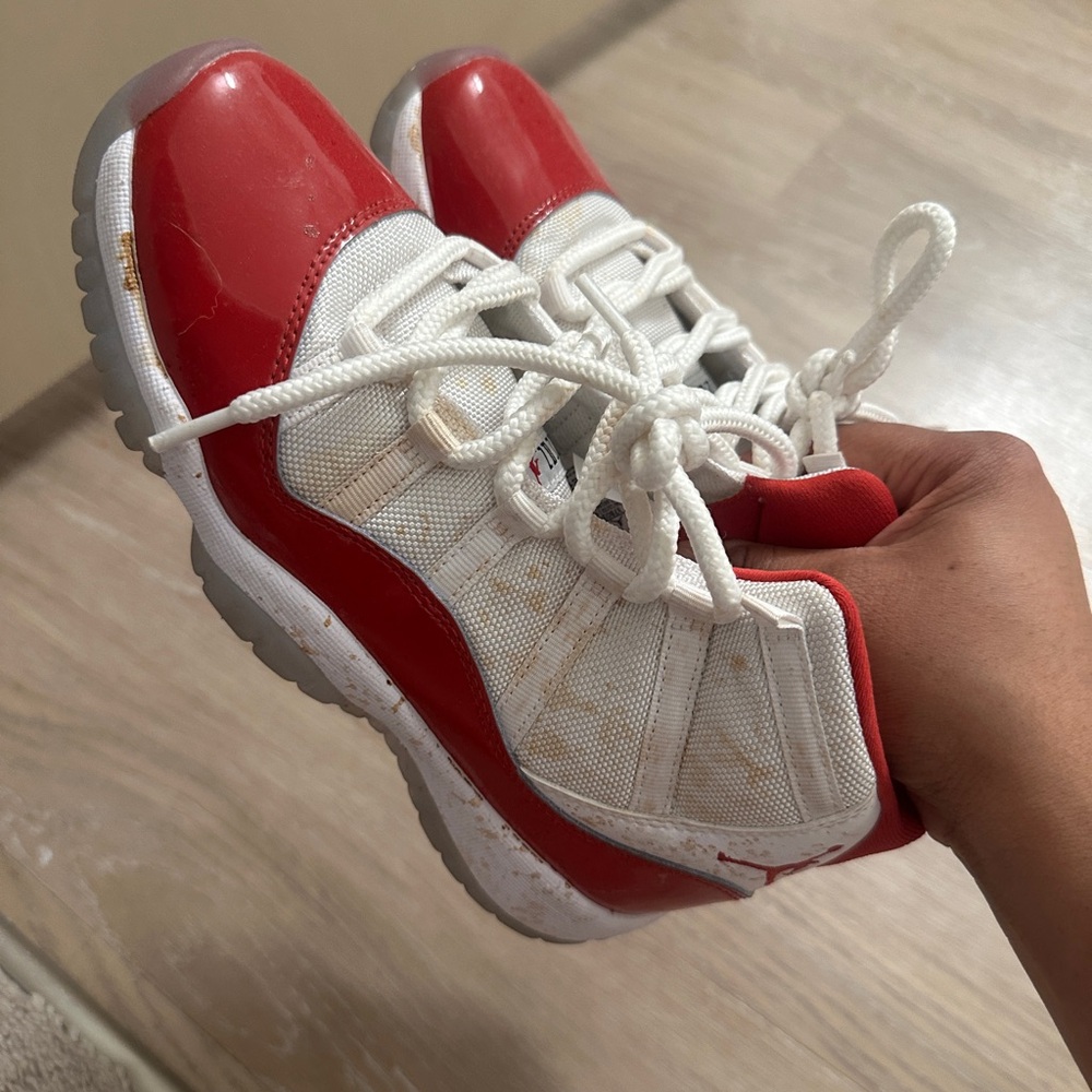 Jordan Kids Red and White Sneakers
